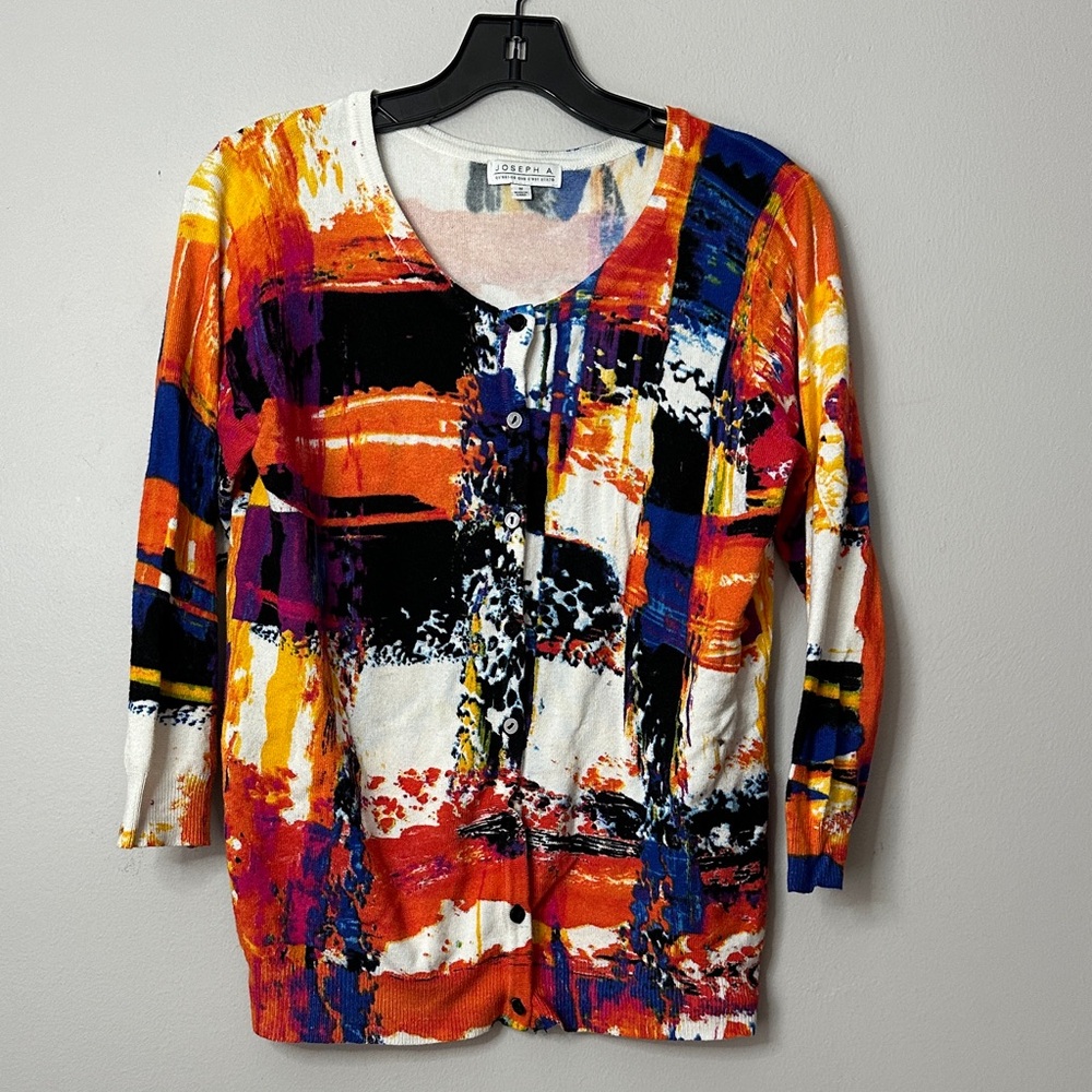 Colorful Abstract Print Women's Sweater size M